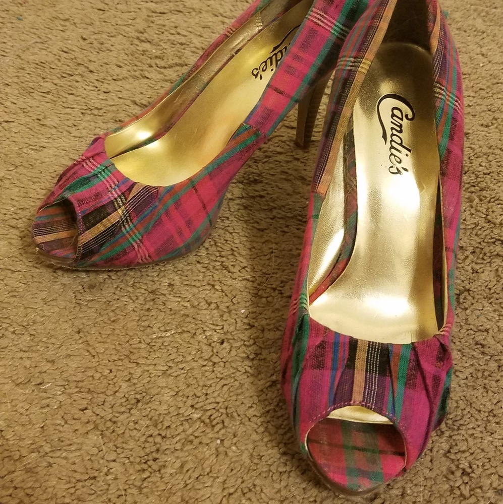 Candies Plaid Heels